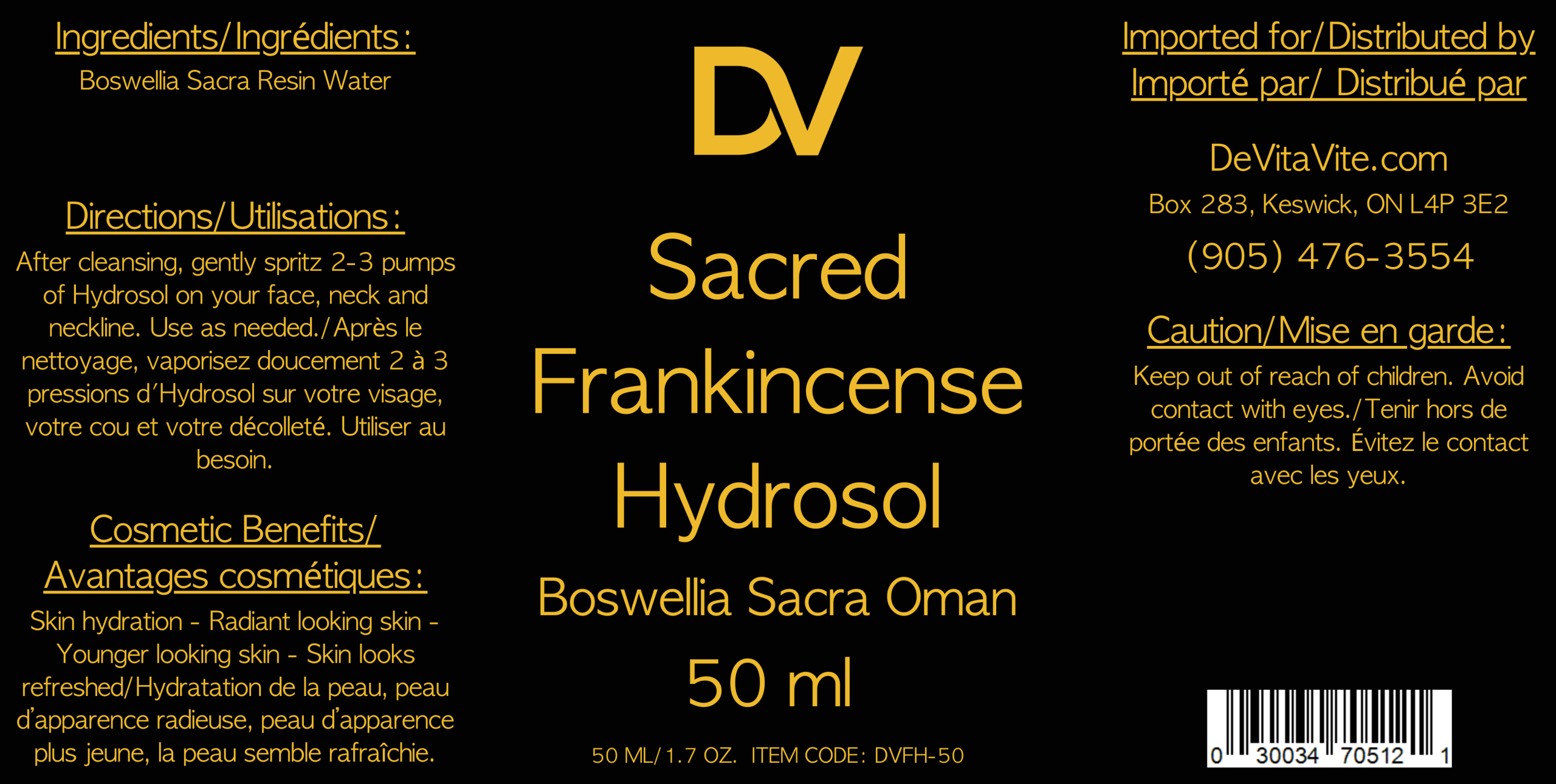Frankincense (Sacra) HYDROSOL 50 ML - Image 2