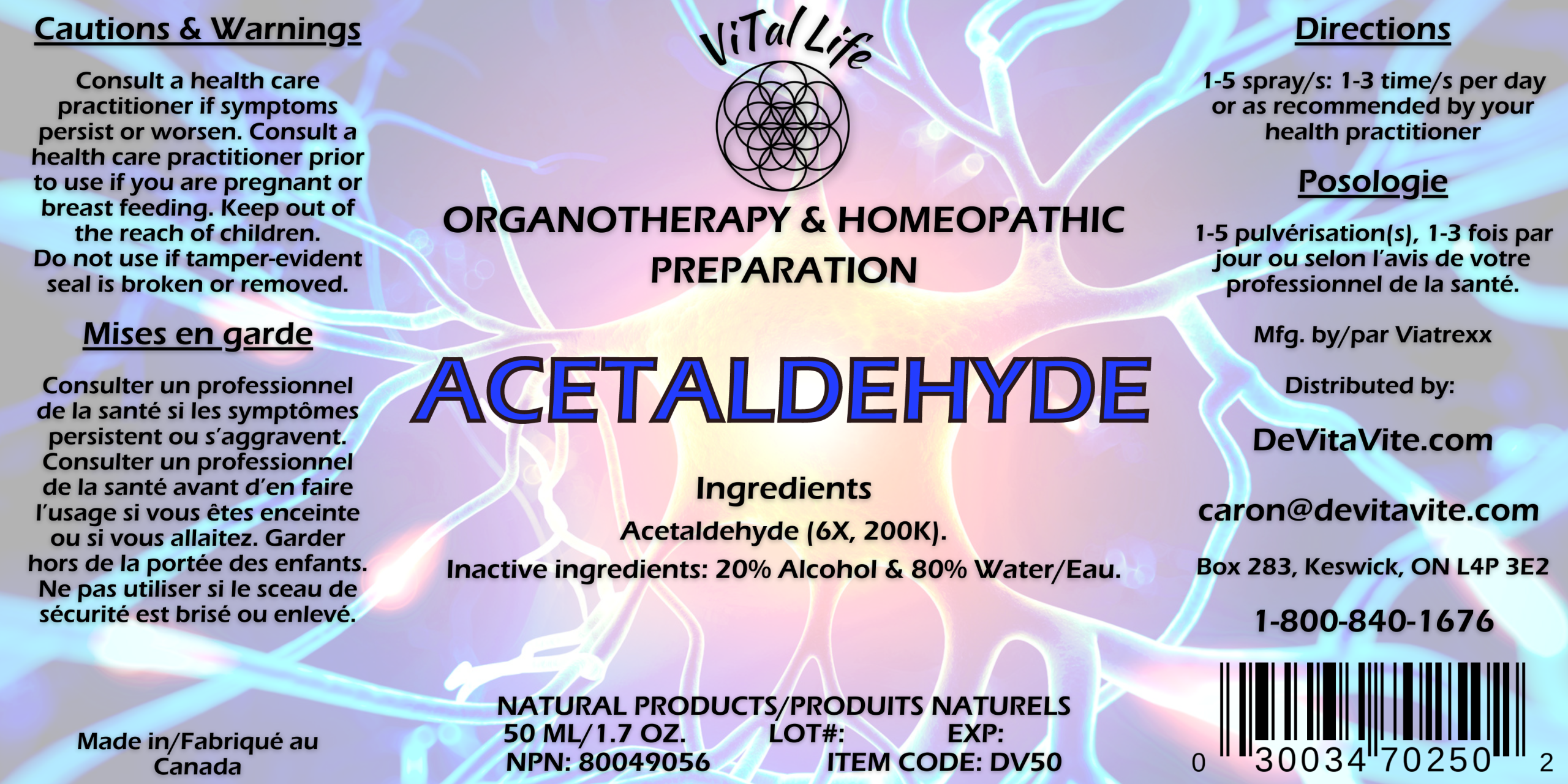 Vital Life-Acetaldehyde - Image 1