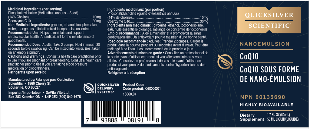 Nanoemulsified Co-Q 10