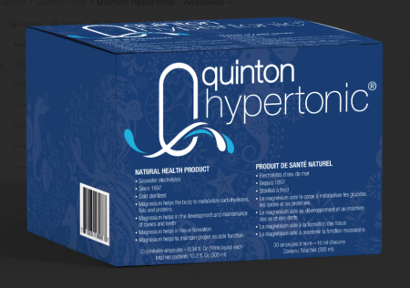 Quinton Hypertonic Seawater Electrolytes - 30 Ampoules, 10 ml (liquid) each