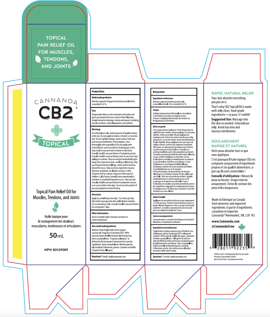 CB2 Topical Oil Spray 50 ml