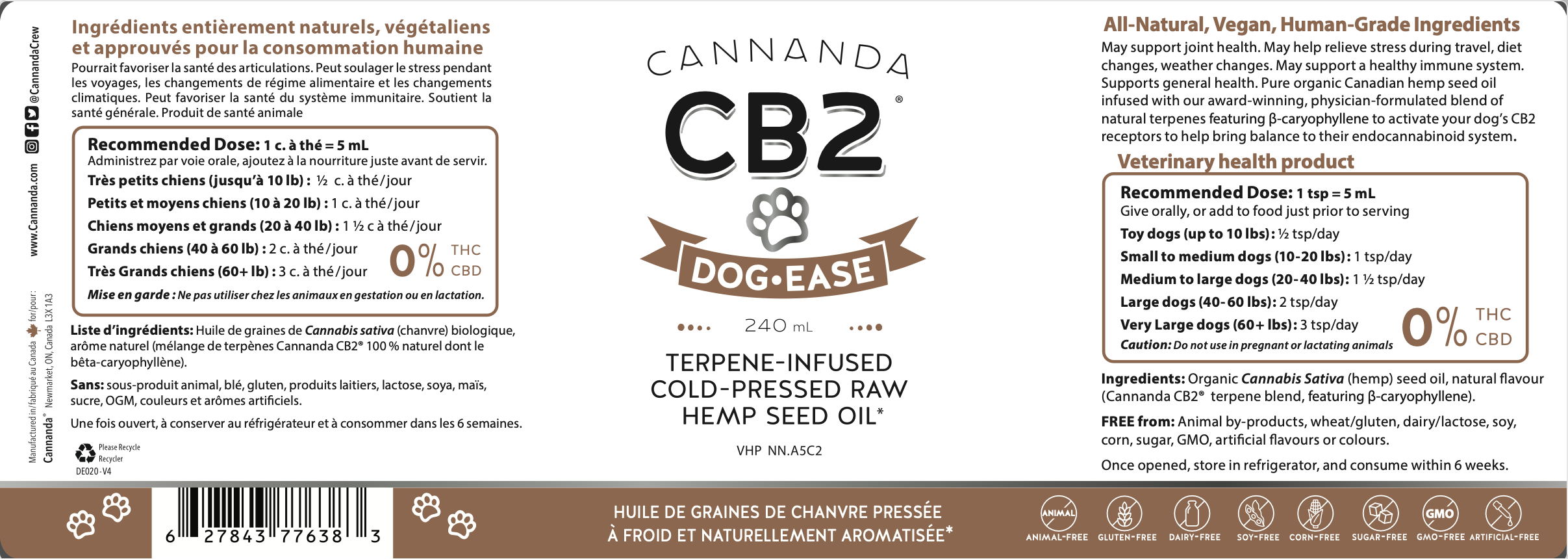 CB2 DOG-EASE HEMP SEED OIL - Image 2
